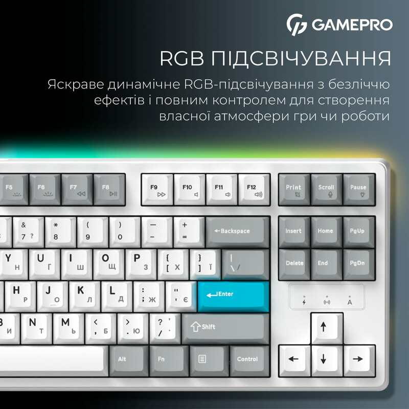 Клавиатура беспроводная GamePro Asgard Ragnar Keychron Super Red Switch White (MK285WH)