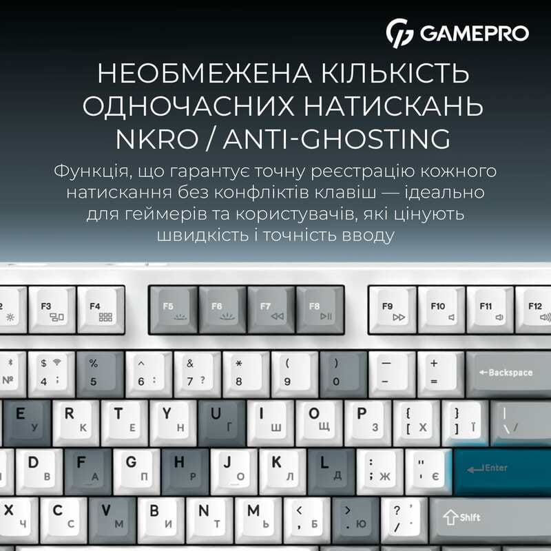 Клавиатура беспроводная GamePro Asgard Ragnar Keychron Super Red Switch White (MK285WH)
