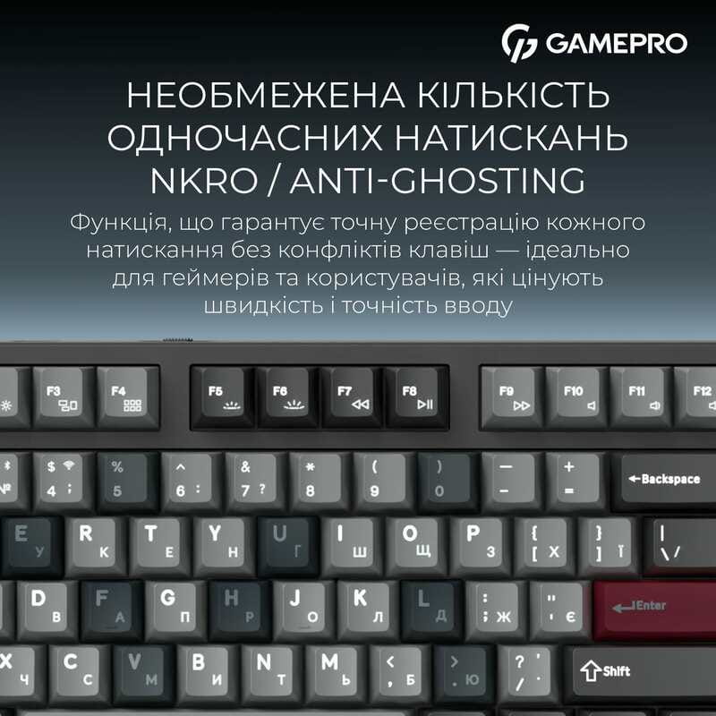 Клавиатура беспроводная GamePro Asgard Ragnar Keychron Super Red Switch Black (MK285BK)