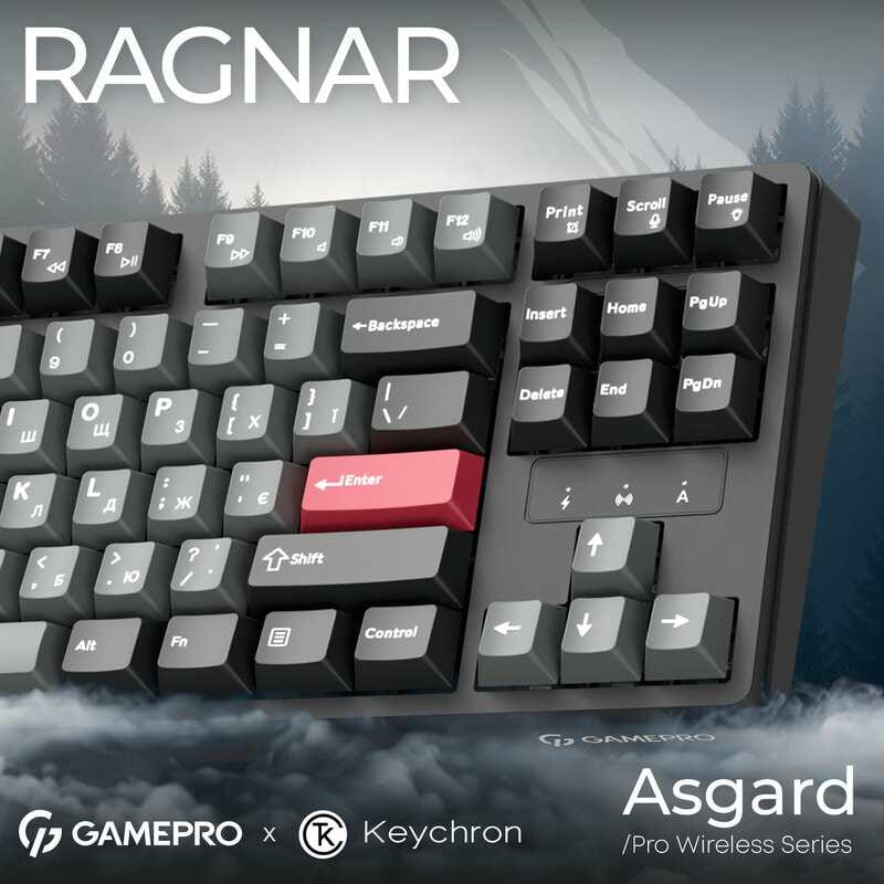 Клавиатура беспроводная GamePro Asgard Ragnar Keychron Super Red Switch Black (MK285BK)