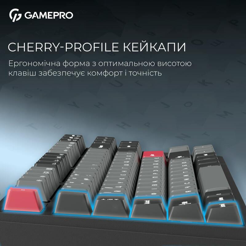 Клавиатура беспроводная GamePro Asgard Ragnar Keychron Super Red Switch Black (MK285BK)
