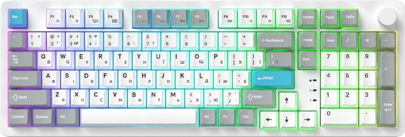 Клавиатура беспроводная GamePro Asgard Drakkar Keychron Super Red Switch White (MK305WH)