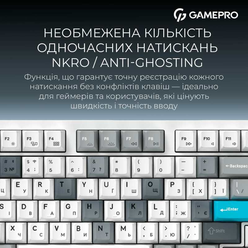 Клавиатура беспроводная GamePro Asgard Drakkar Keychron Super Red Switch White (MK305WH)