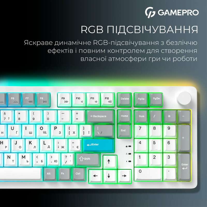 Клавиатура беспроводная GamePro Asgard Drakkar Keychron Super Red Switch White (MK305WH)