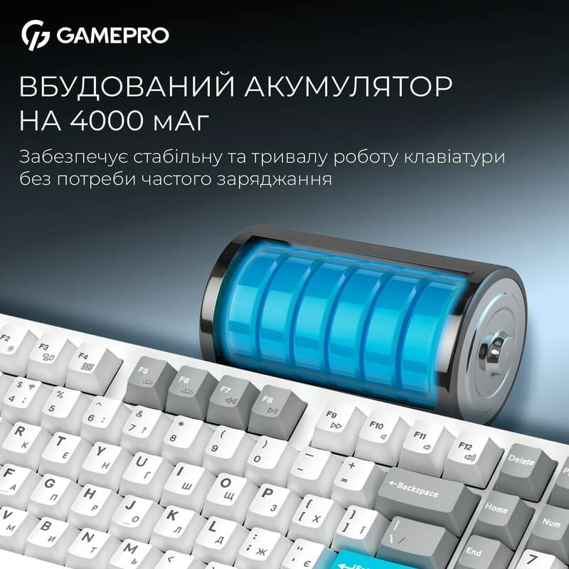 Клавиатура беспроводная GamePro Asgard Drakkar Keychron Super Red Switch White (MK305WH)