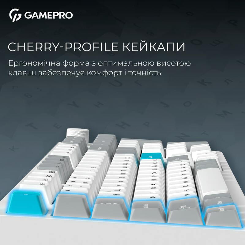Клавиатура беспроводная GamePro Asgard Drakkar Keychron Super Red Switch White (MK305WH)
