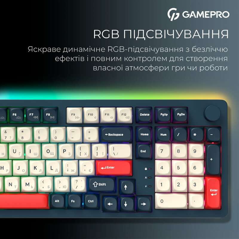 Клавиатура беспроводная GamePro Asgard Drakkar Keychron Super Red Switch Blue (MK305BL)
