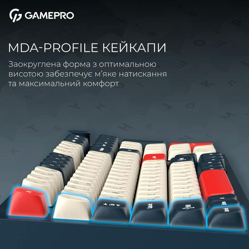 Клавиатура беспроводная GamePro Asgard Drakkar Keychron Super Red Switch Blue (MK305BL)