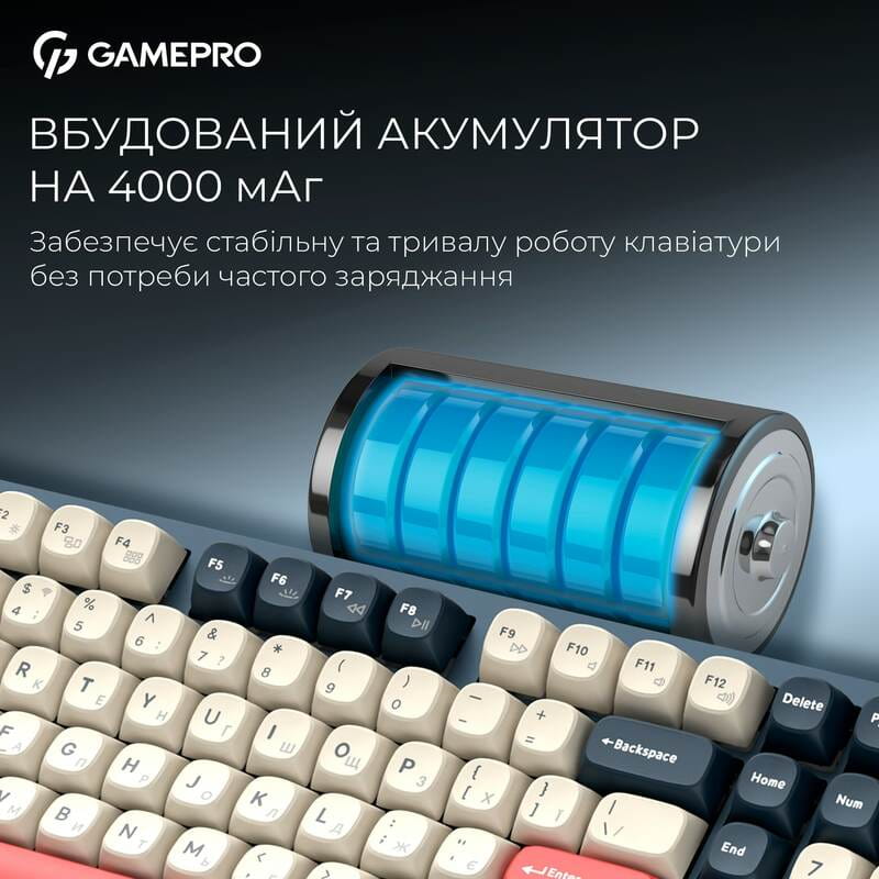 Клавиатура беспроводная GamePro Asgard Drakkar Keychron Super Red Switch Blue (MK305BL)
