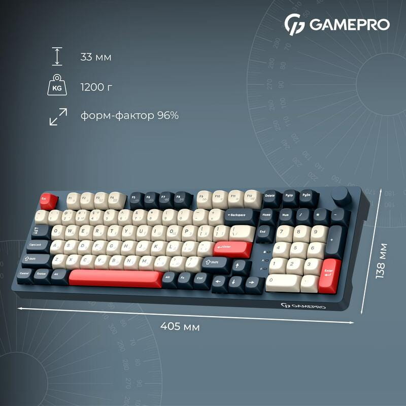 Клавиатура беспроводная GamePro Asgard Drakkar Keychron Super Red Switch Blue (MK305BL)