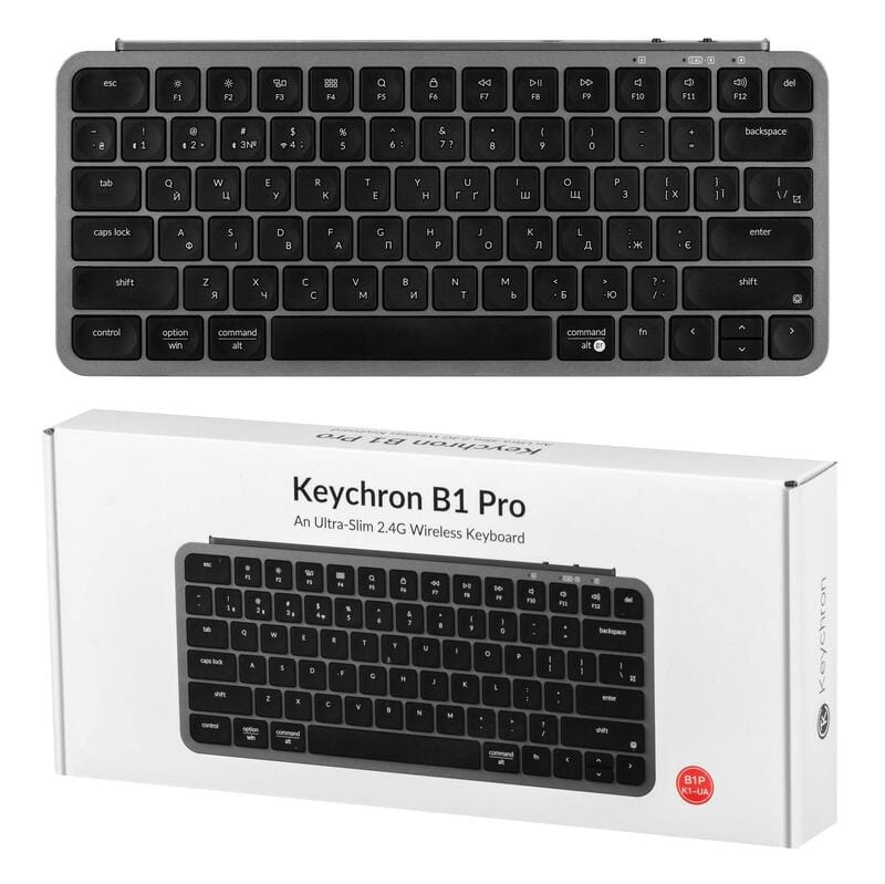 Клавіатура бездротова Keychron B1 Pro Space Gray (B1P-K1-UA)