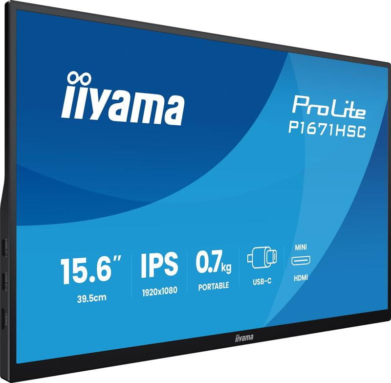 Монитор Iiyama 15.6" ProLite P1671HSC-B1 IPS Black