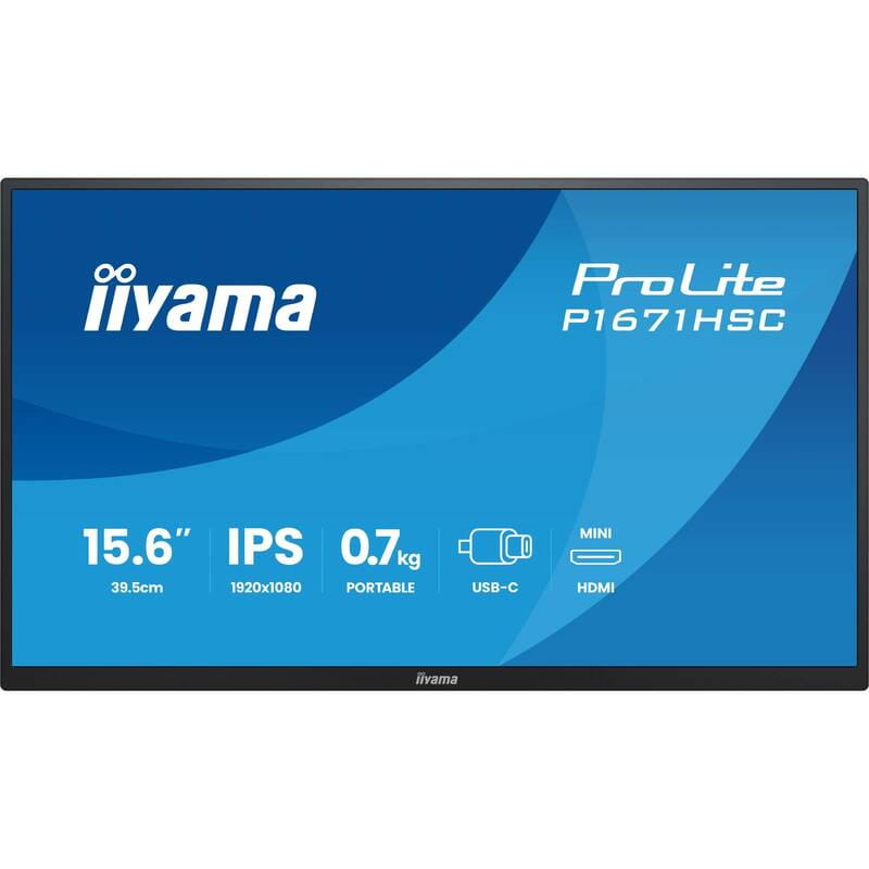 Монитор Iiyama 15.6" ProLite P1671HSC-B1 IPS Black