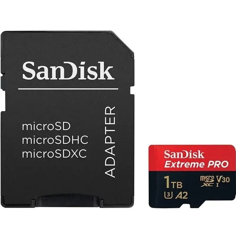 Карта памяти MicroSDXC 1TB UHS-I R200/W140MB/s SanDisk Extreme Pro V30 U3 + SD Adapter (SDSQXCD-1T00-GN6MA)