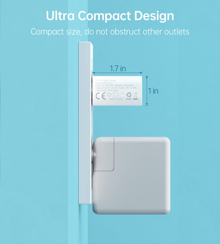 Сетевое зарядное устройство Choetech (1USBх3A) Type-C PD20W Charger White (Q5004-EU-WH)