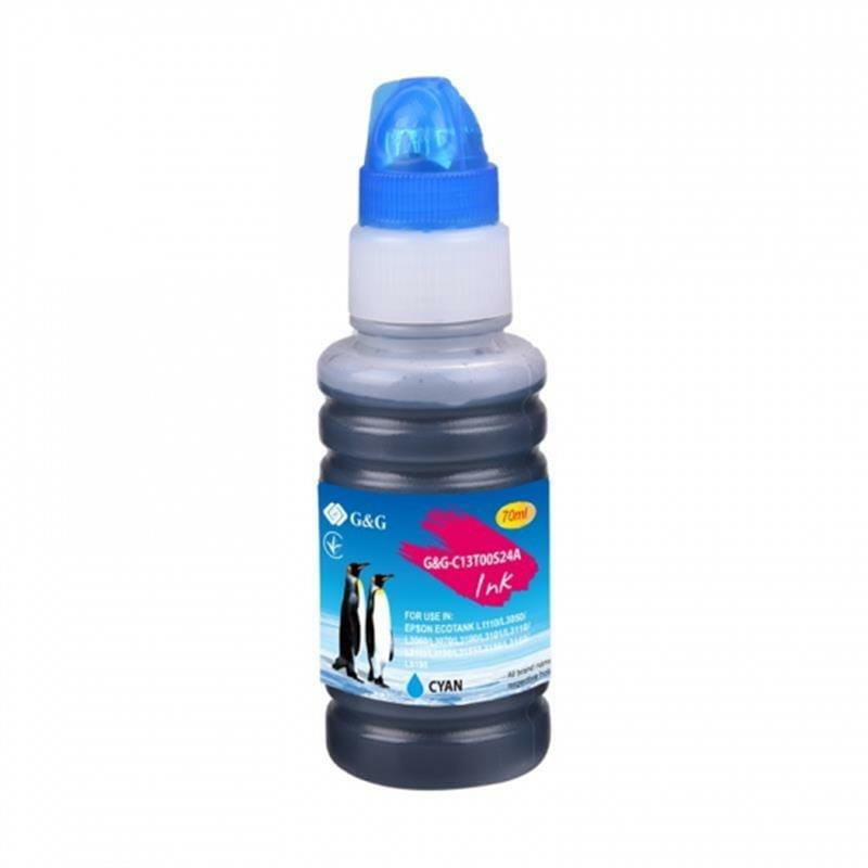 Чорнило  G&G Epson L3100/3110/3150 (Cyan) (G&G-C13T00S24A) 70мл