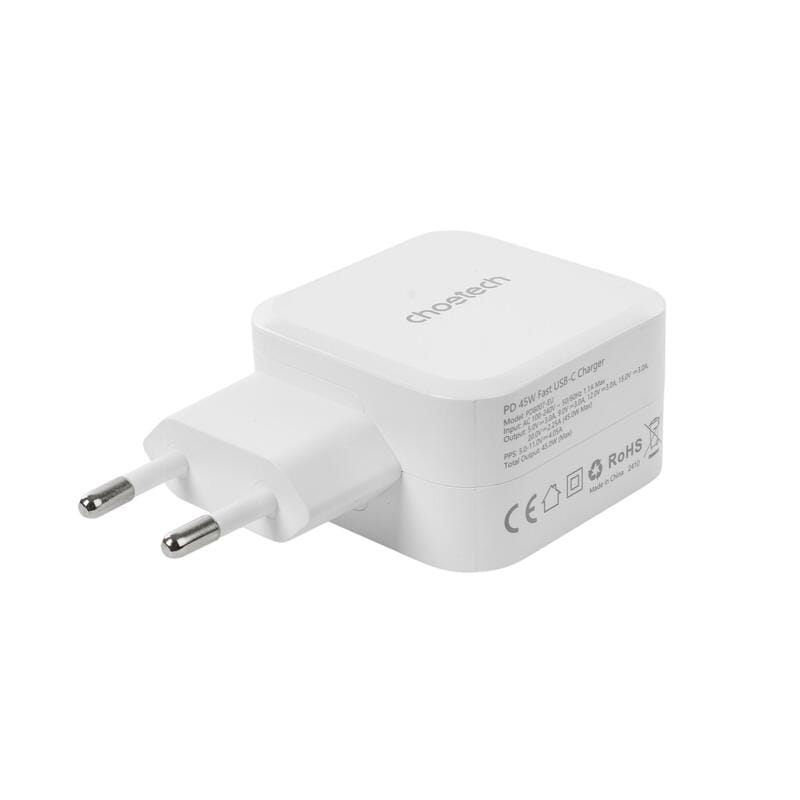 Сетевое зарядное устройство Choetech (1USBх3A) 45W White (PD8007-EU-WH)