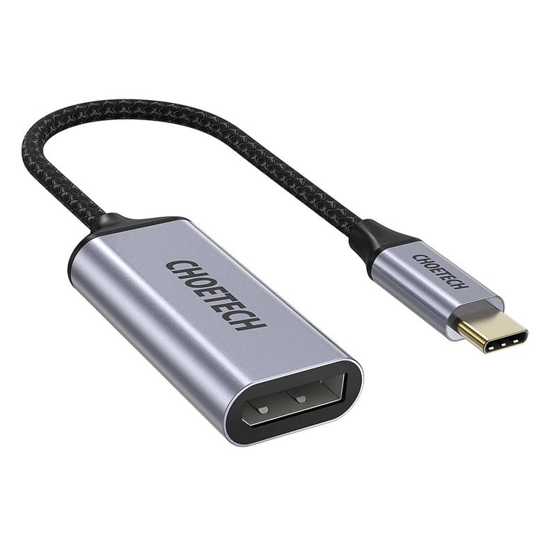 Адаптер Choetech DisplayPort - USB Type-C (F/M), Silver (HUB-H11-GY-V2)