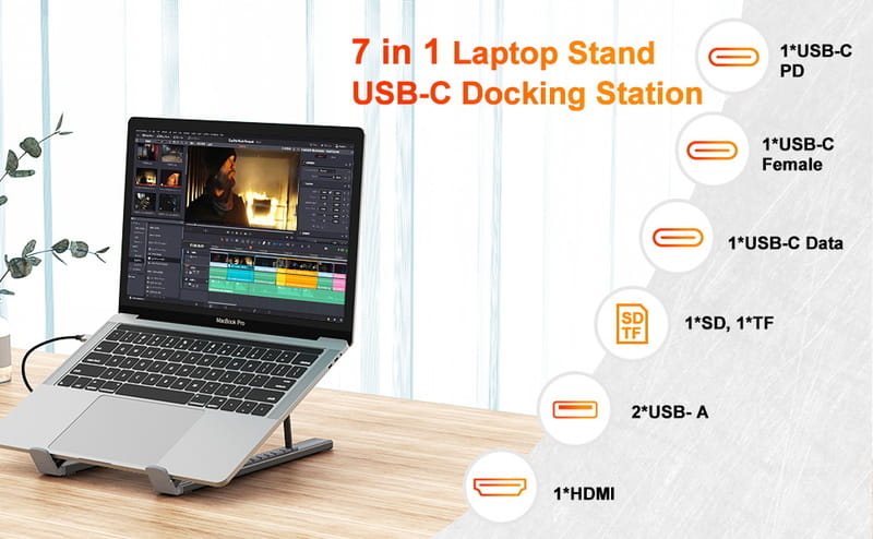 USB-хаб Choetech HUB-M48-GY USB Type-C 7-в-1