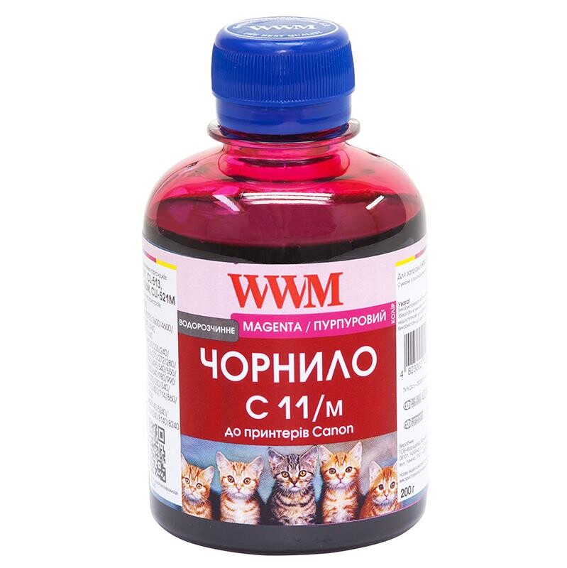 Чернила WWM CANON CL-511C/CL-513С/CLI-521М (Magenta) (C11/M) 200г