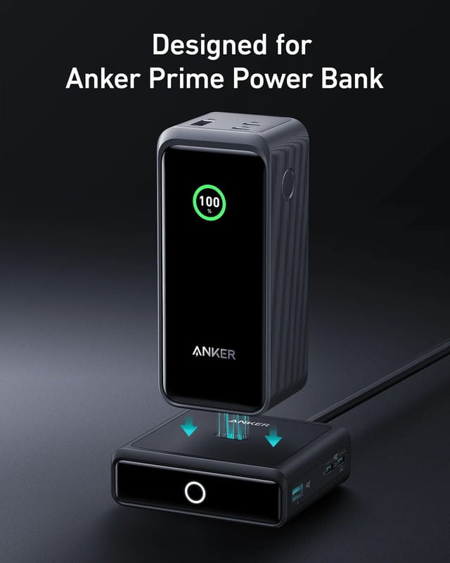 Мережевий зарядний пристрій Anker Prime 100W, 2xUSB-C, 1xUSB-A, Pogo pin Black (A1902311)