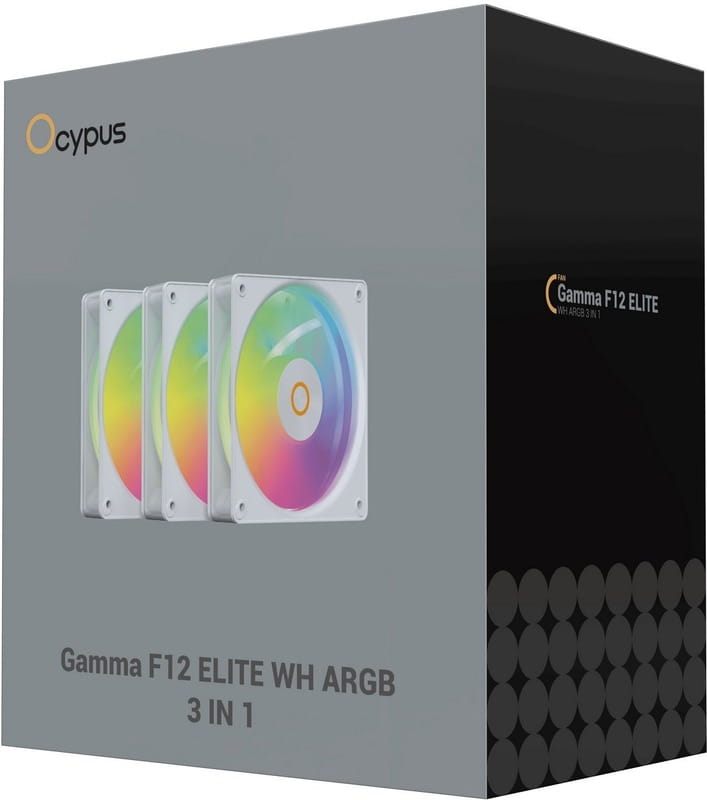 Вентилятор Ocypus Gamma F12 Elite ARGB White - 3 Pack (GAMMA-F12-WH3AM00E-GL)