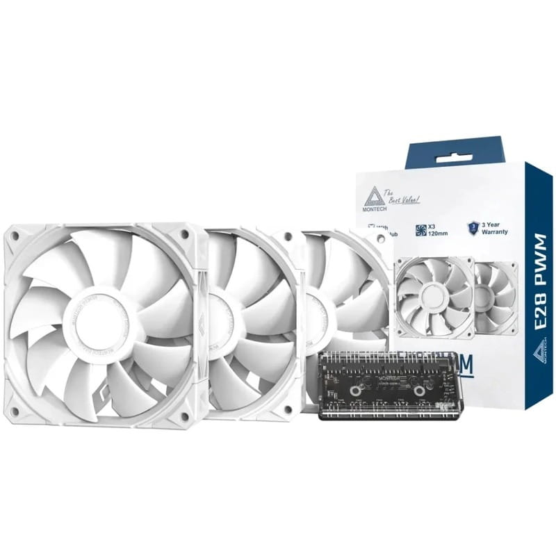 Вентилятор Montech E28 3 Pack(W) White