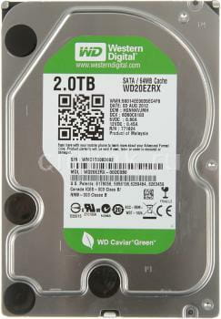 Накопитель HDD SATA 2.0TB WD Green 5400rpm 64МB (WD20EZRX) Refurbished