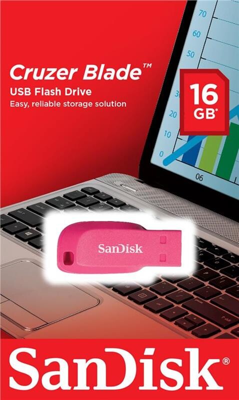 Флеш-накопитель USB 16GB SanDisk Cruzer Blade Pink (SDCZ50C-016G-B35PE)