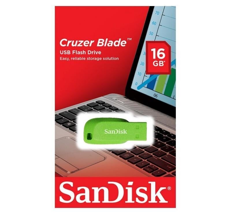 Флеш-накопичувач USB 16GB SanDisk Cruzer Blade Green (SDCZ50C-016G-B35GE)