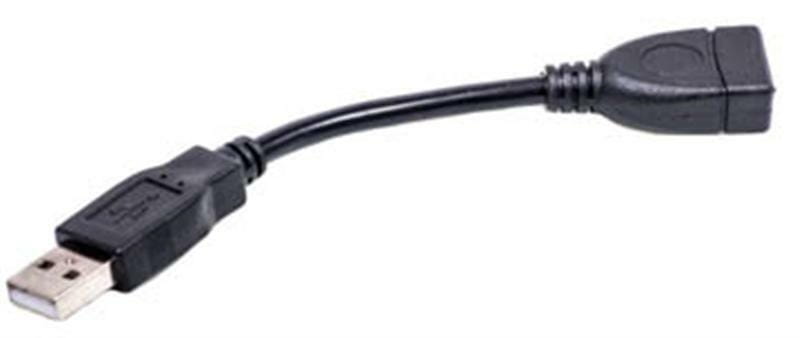 Кабель PowerPlant (KD00AS1209) USB2.0(AF)-USB2.0(AM), 0.1м, Black