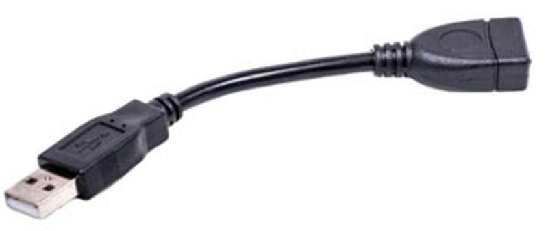 Кабель PowerPlant (KD00AS1209) USB2.0(AF)-USB2.0(AM), 0.1м, Black