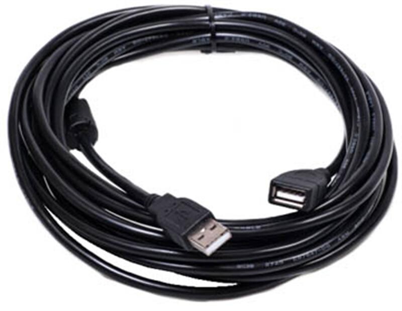 Кабель PowerPlant (KD00AS1211) USB2.0(AF)-USB2.0(AM), 3м, One ferrite, Black