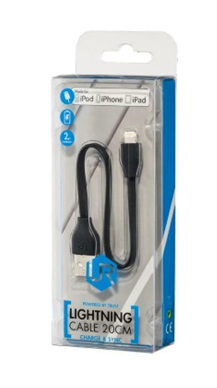 Кабель Trust Urban Flat USB - Lightning 0.2m, Black (20131)
