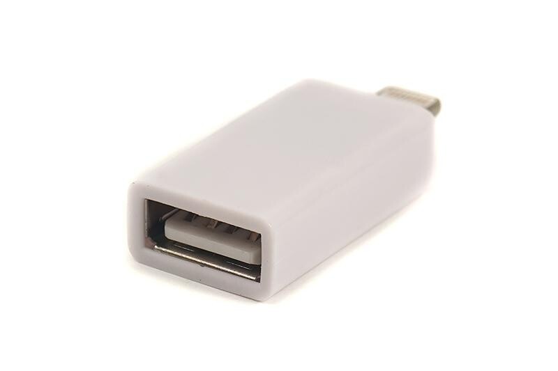 Переходник PowerPlant OTG USB2.0-Lightning, White (CA910403)