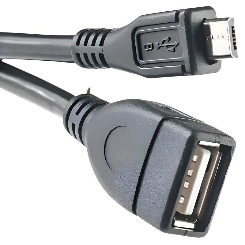 Кабель PowerPlant (KD00AS1232) USB2.0(AF)-MicroUSB(AM), OTG, 0.1м, Black