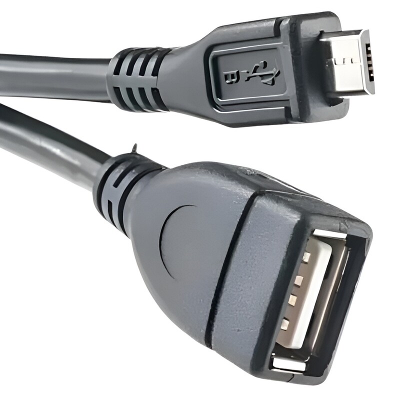 Кабель PowerPlant (KD00AS1233) USB2.0(AF)-MicroUSB(AM), OTG, 0.5м, Black
