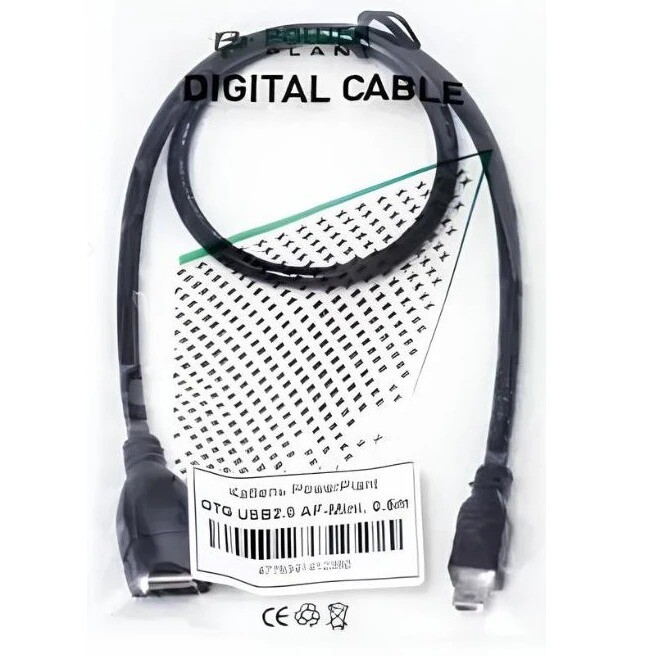 Кабель PowerPlant (KD00AS1235) USB2.0(AF)-MiniUSB(AM), OTG, 0.5м, Black