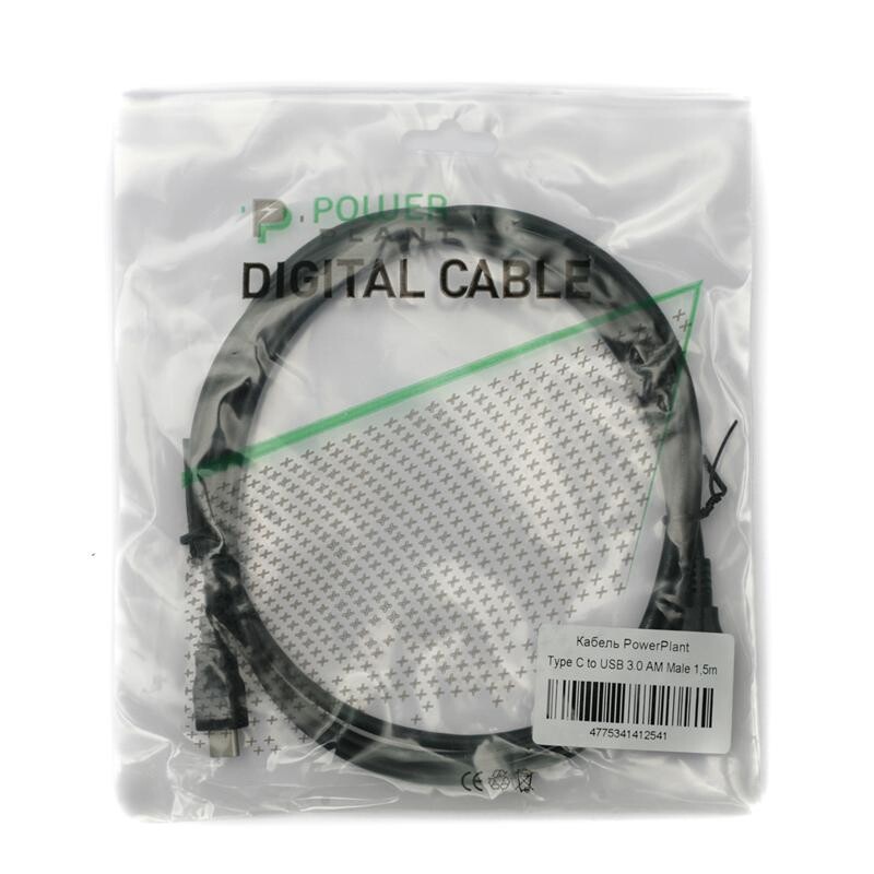 Кабель PowerPlant (KD00AS1254) USB3.0(AM)-USB Type-C(M), 1.5м, Black