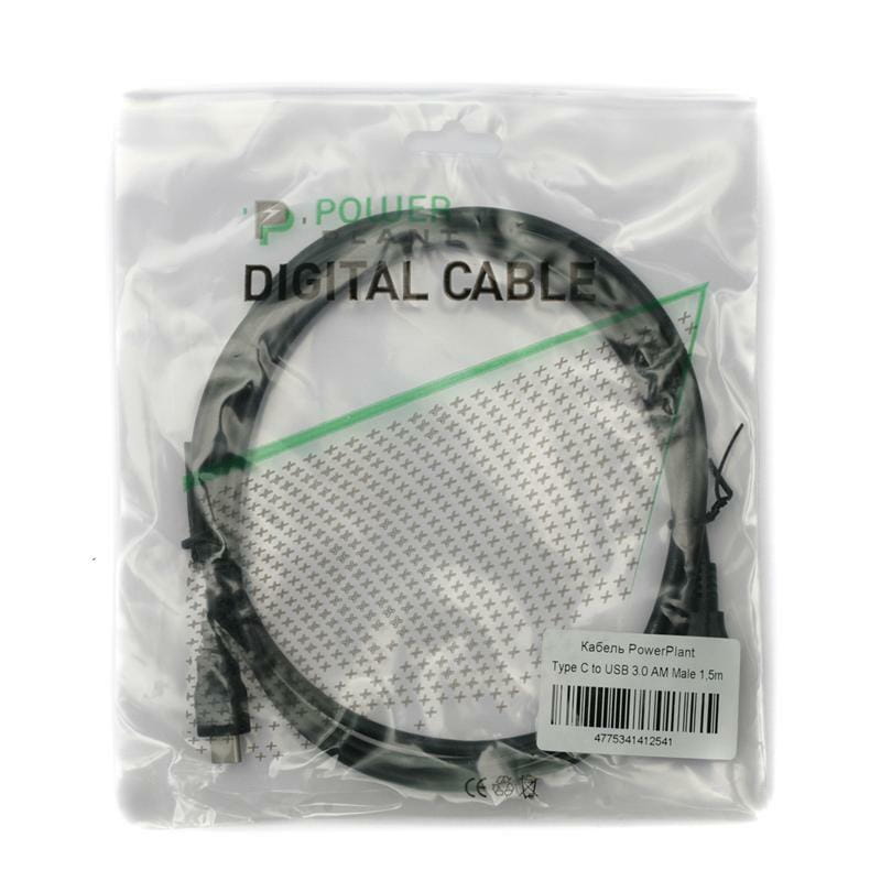 Кабель PowerPlant (KD00AS1254) USB3.0(AM)-USB Type-C(M), 1.5м, Black
