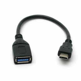 Кабель PowerPlant (KD00AS1257) USB3.0 Type-C(M)-USB3.0(AF), 0.1м, Black