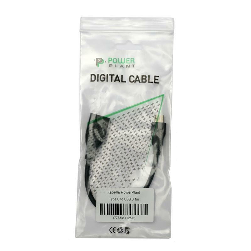 Кабель PowerPlant (KD00AS1257) USB3.0 Type-C(M)-USB3.0(AF), 0.1м, Black