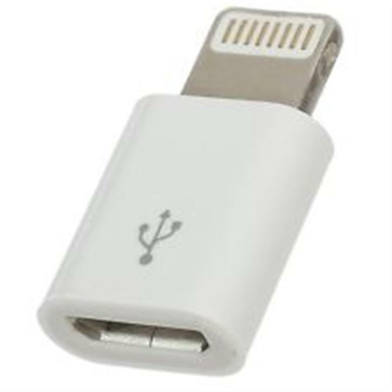 Адаптер PowerPlant MicroUSB - Lightning White (DV00DV4047)