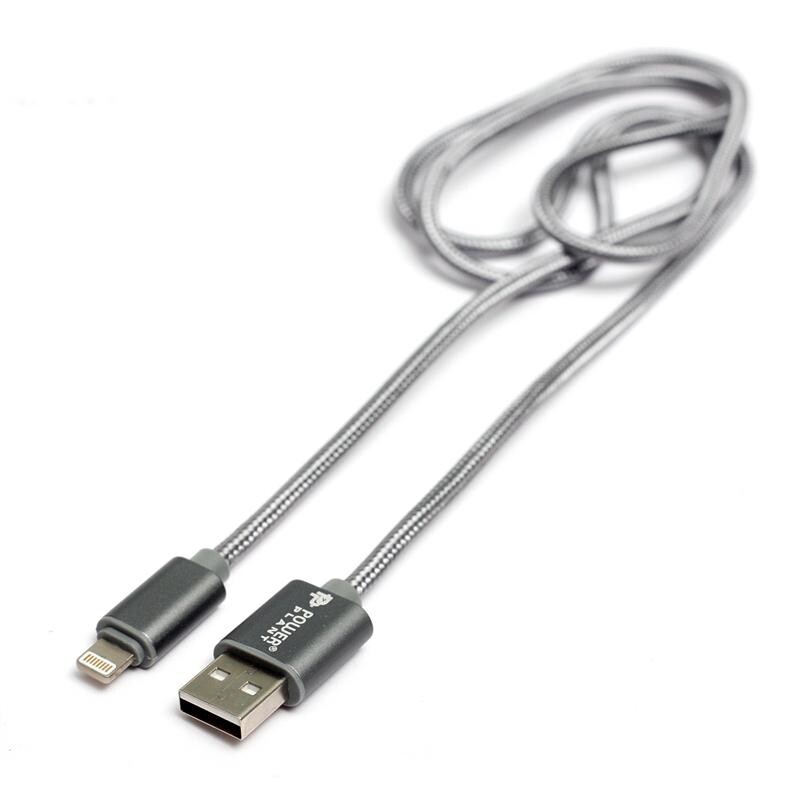Кабель PowerPlant USB2.0 - Lightning, 1м Grey (KD00AS1288)