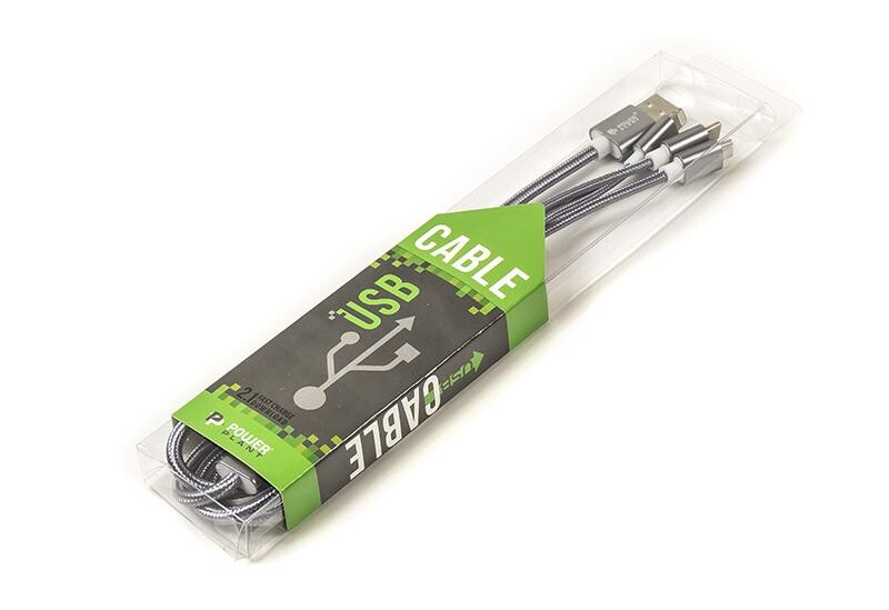 Кабель PowerPlant USB2.0-MicroUSB-USB-C-Lightning, 1.2м Grey (CA910663)