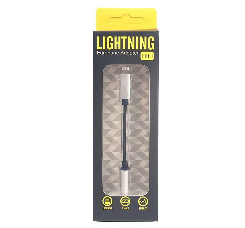 Адаптер PowerPlant Lightning-Jack 3.5 мм, 0.1м Silver (CA910366)