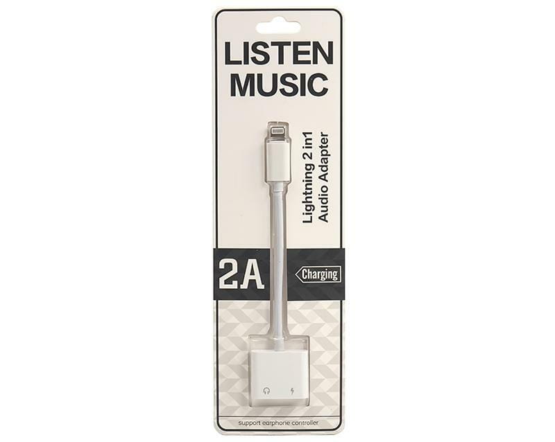 Адаптер PowerPlant Lightning-Audio 3.5 мм-Lightning, 0.1м White (CA910427)