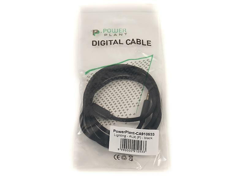 Кабель PowerPlant Lightning-AUX(M), 1.1м Black (CA910533)