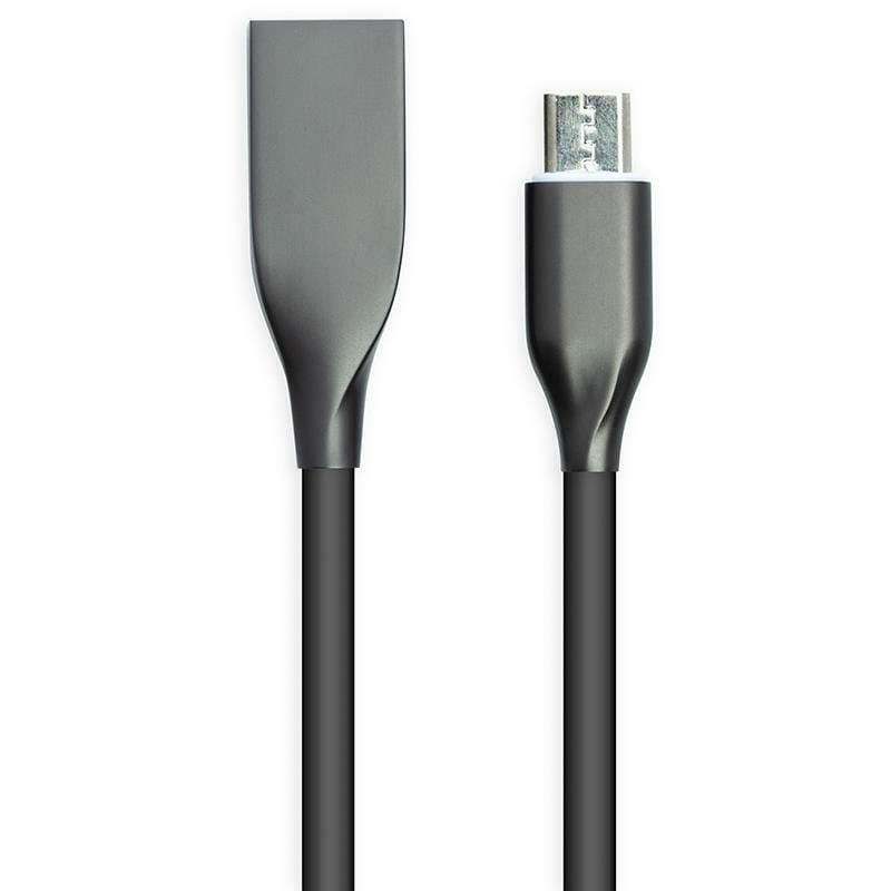 Кабель PowerPlant USB-microUSB, 1м, силікон, Black (CA911226)