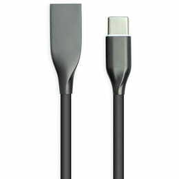 Кабель PowerPlant USB-USB-C, 2м, силікон, Black (CA911257)